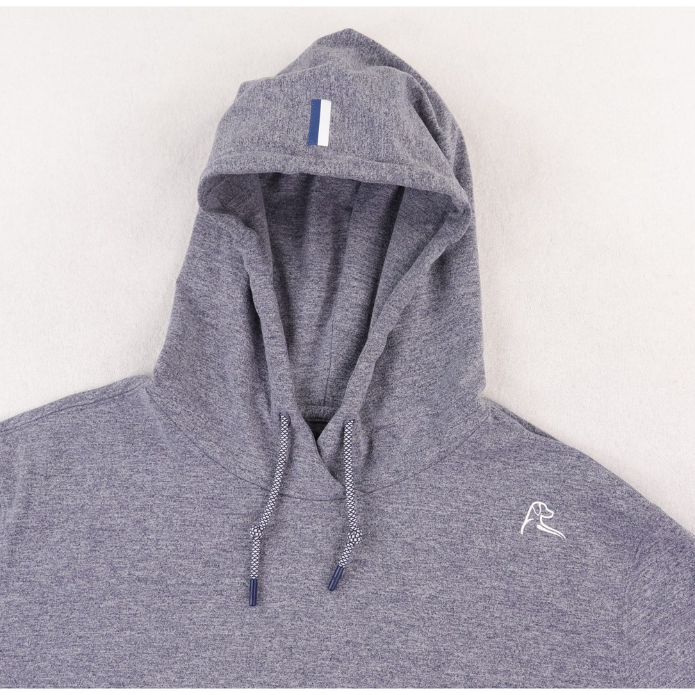 Rhoback Hesi Performance Hoodie Mens Large Heather Blue Golf Pullover Activewear